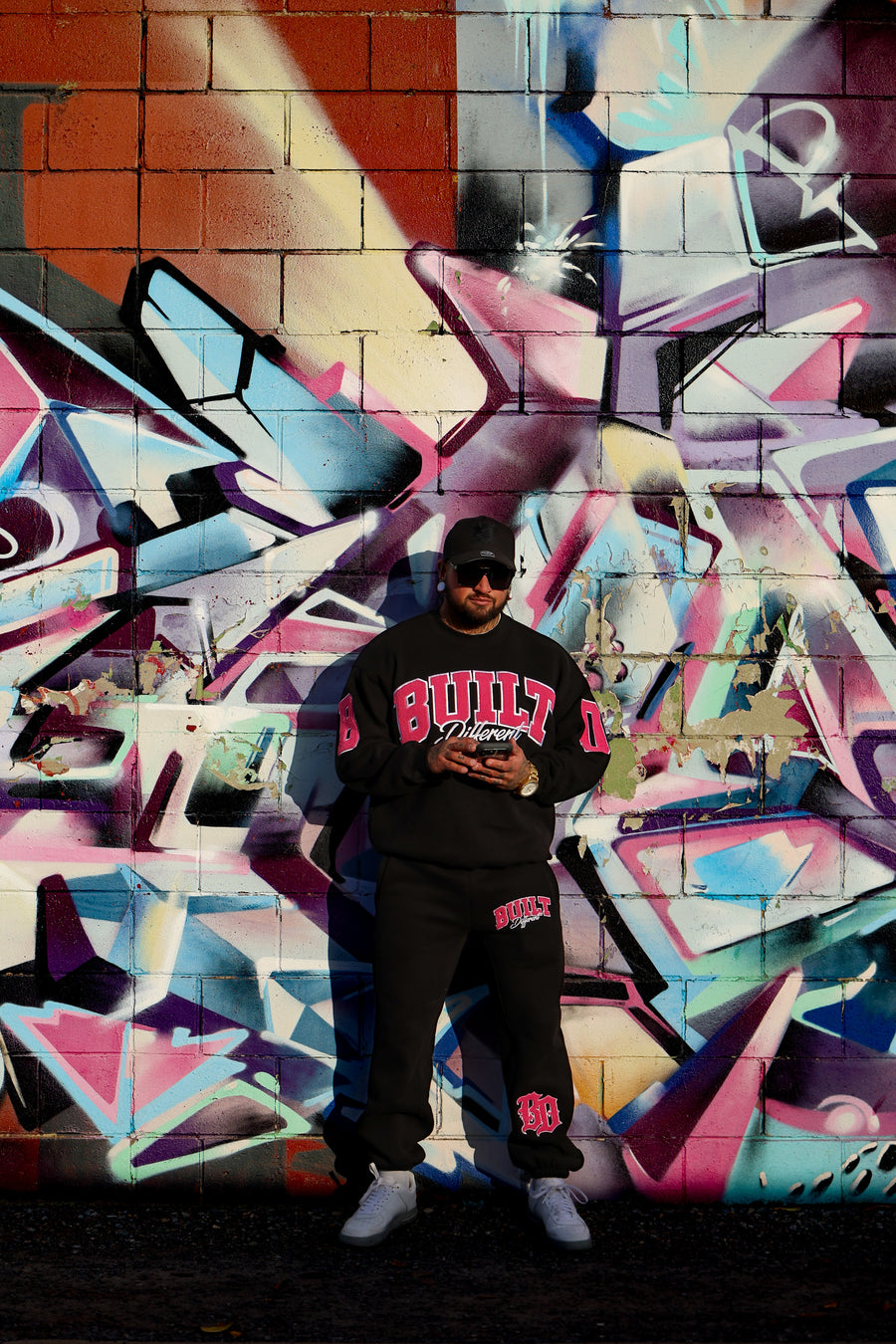 Black&Pink Flock Trackies