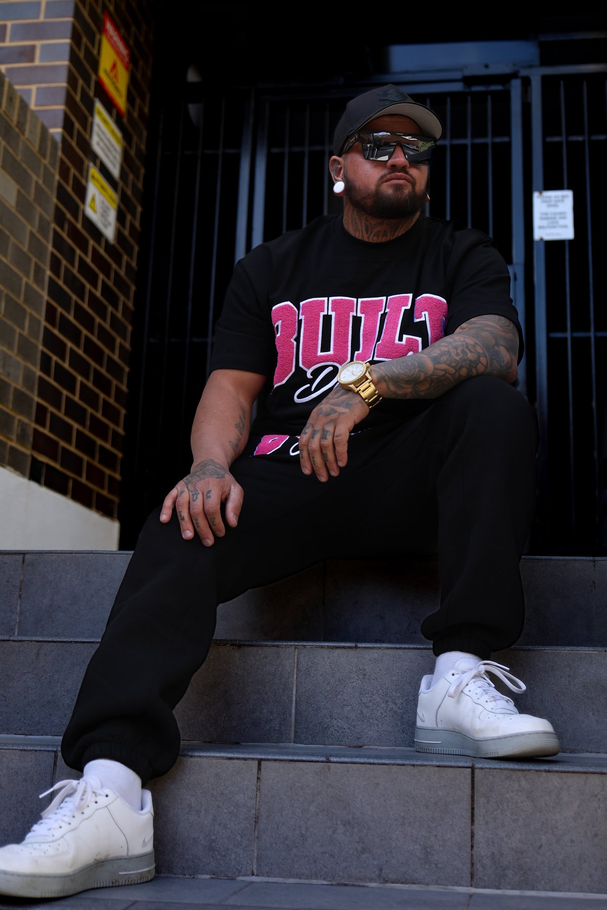 Black&Pink Flock Heavy tee