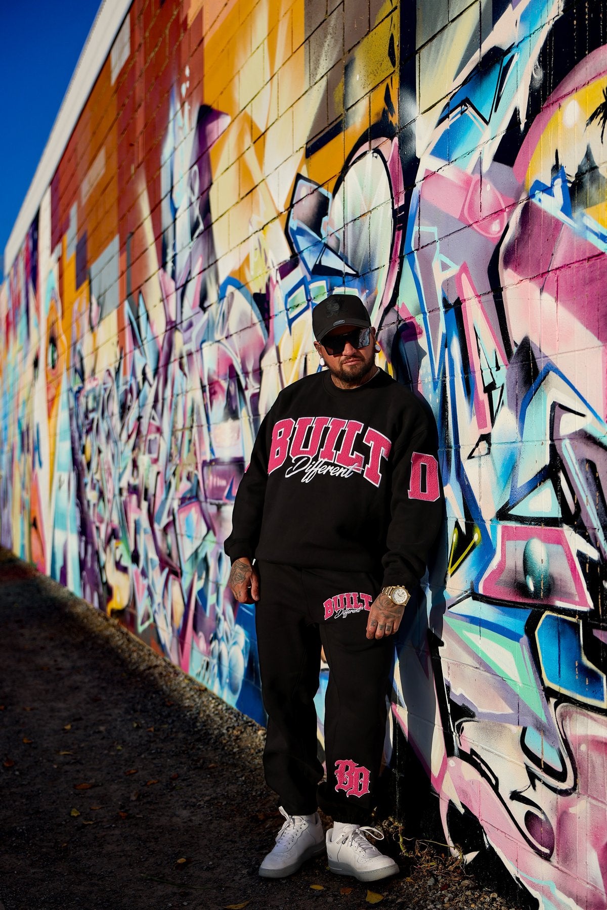 Built Different Streetwear model wearing the collection